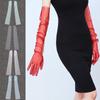 Women's Ultra Thin Photography Elbow Long Tulle Gloves Full Finger Transparent Dress Gloves Party Accessory Sheer Lace