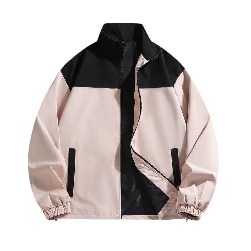 Jacket Men's Trend Contrast Color Loose Stand-Up Jacket Casual Sports Men's Top