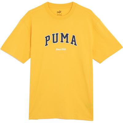 Puma Dopamine Loose Letter Print Crew Neck Breathable Short Sleeve T-Shirt Unisex Tops Fluorescent-Color 684366-34