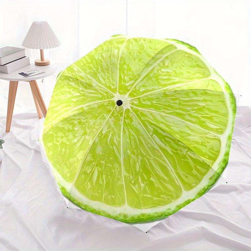 1pc Fresh Lime Slice Umbrella with Plastic Handle,Suitable for All Seasons Home Travel Outdoor UmbrellaM944
