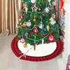 Christmas Tree Skirt Red and Black Plaid Decoration for Hotel Home