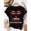 European sizes Women'S Casual Short Sleeve T-Shirt with Bold "I MATCH ENERGY" Graphic Print - Round Neck