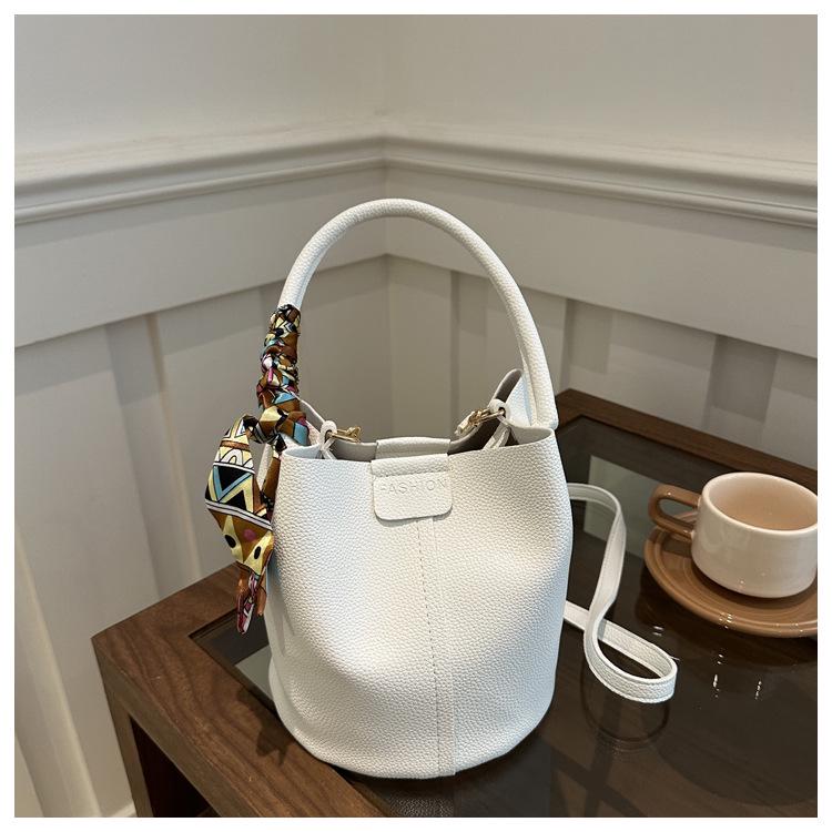 

Летняя женская модная однотонная сумка-ведро через плечо - Универсальная и стильная