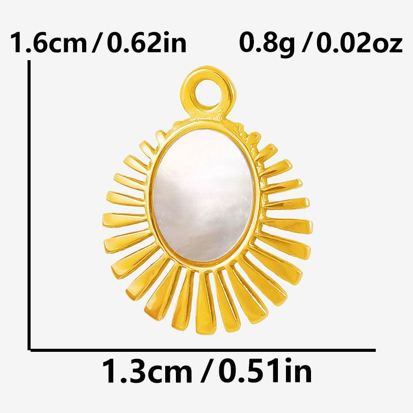 

3ps Real White Shell Charms Heart Sun Connector Stainless Steel Pendant For Jewelry Making Supplies DIY Bracelets Necklace Charm