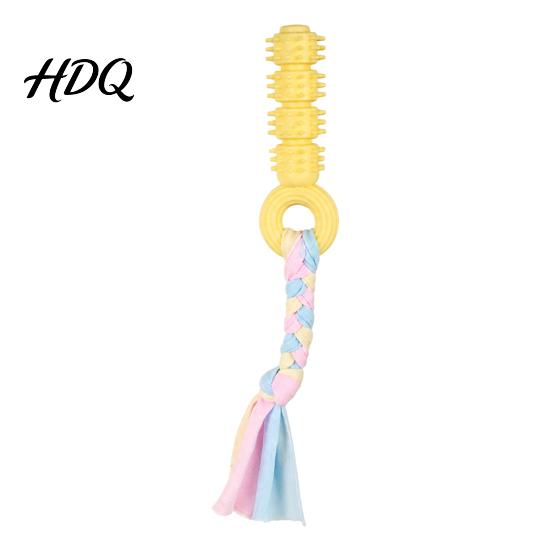 Soft TPR Rubber Dog Toys Spiky Chew Toy with Cotton Rope Pet Molar Stick Toy Interactive Puppy Chewing for Gums Small Medium Dogs Teeth Cleaning