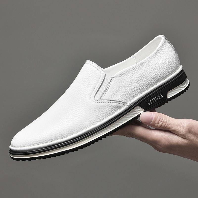 New British Style Mens Dress Shoes Casual Genuine Leather Business Shoes Size 38-45 Fashion Flat Designer Shoes Driving Loafers