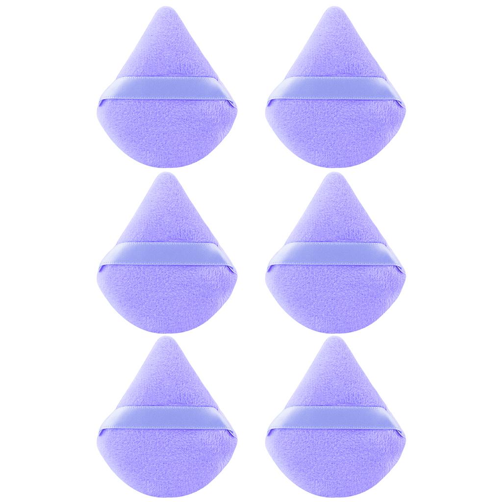 6 Pcs Powder Puff Face Makeup Sponge Soft Velour Triangle Powder Puffs For Loose Powder Body Powder Cosmetic Foundation Beauty