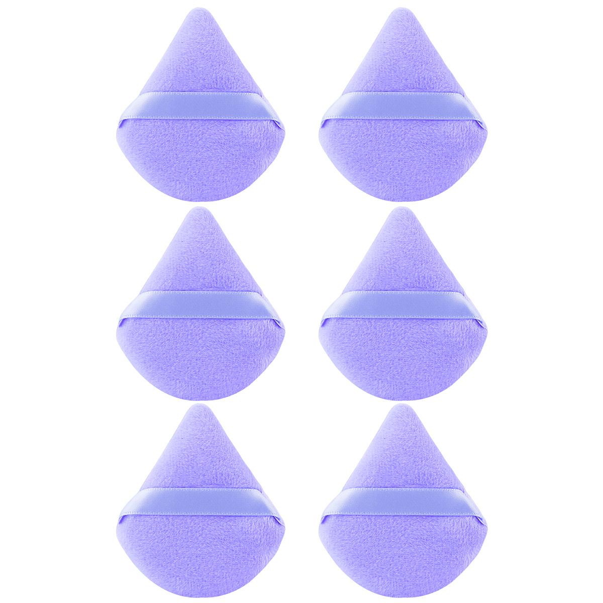 

6 Pcs Powder Puff Face Makeup Sponge Soft Velour Triangle Powder Puffs For Loose Powder Body Powder Cosmetic Foundation Beauty фіолетовий