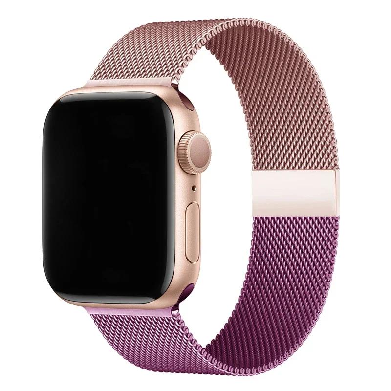 Milanese Loop Band for Apple Watch Strap Ultra 49mm 46mm 45mm 44mm 41mm 40mm Metal Wristband Bracelet Iwatch Series 9 8 7 6 5 4 3 SE