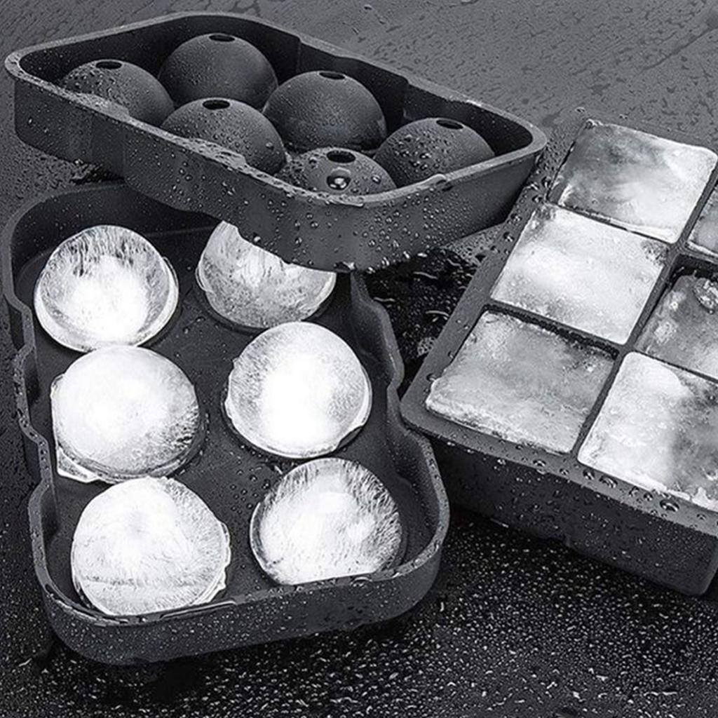 Ice Tray Ice Cube Ball Maker Mold Silicone Box Easy Release with Lid for Bar Home