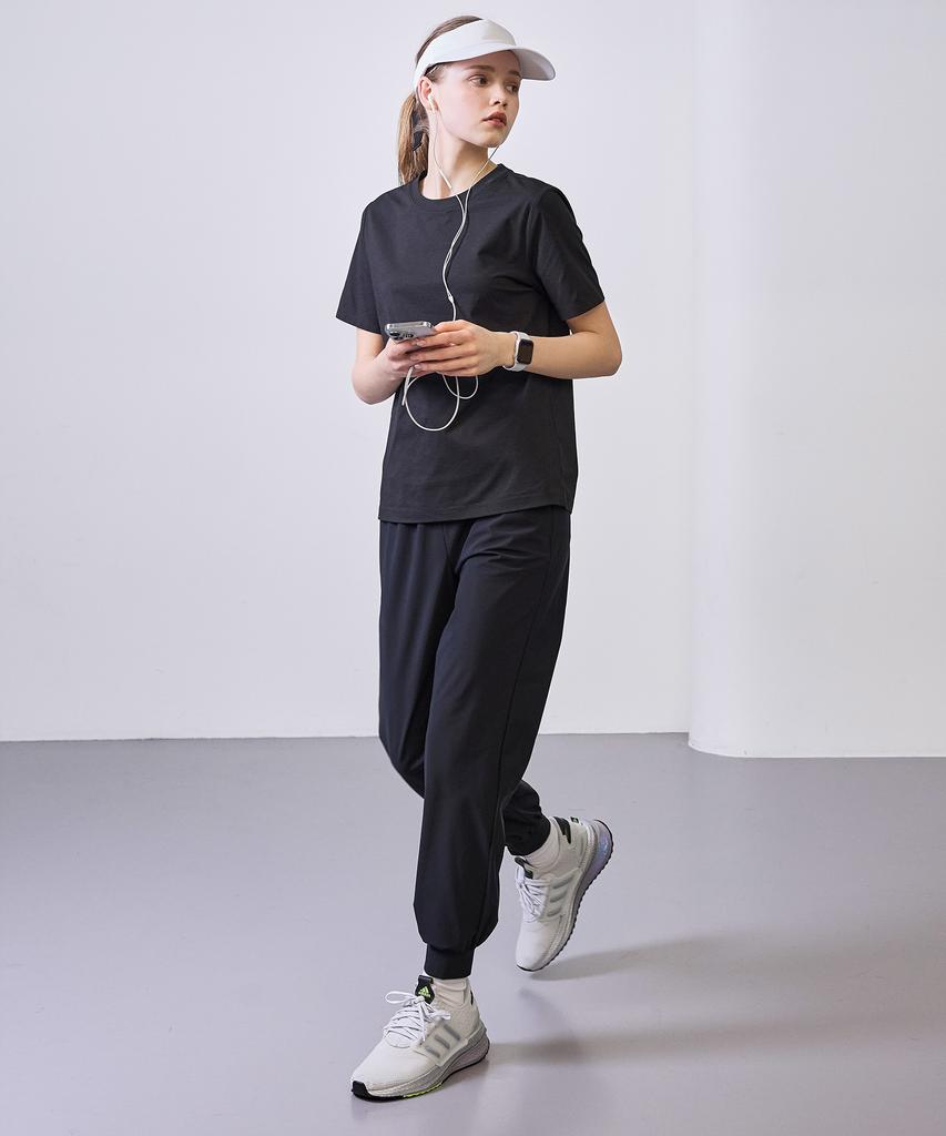 BASIC HOUSE Women'S Breathable Sorona Regular Fit Plain Short Sleeve T-Shirt Black