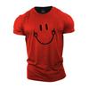 3D-gedrucktes Herren Sommer Kurzarm Lauf Sport Fitnessstudio Muskel T-Shirt Smiley Gesicht Übergroß Sportlich Lässig Hochwertige Kleidung