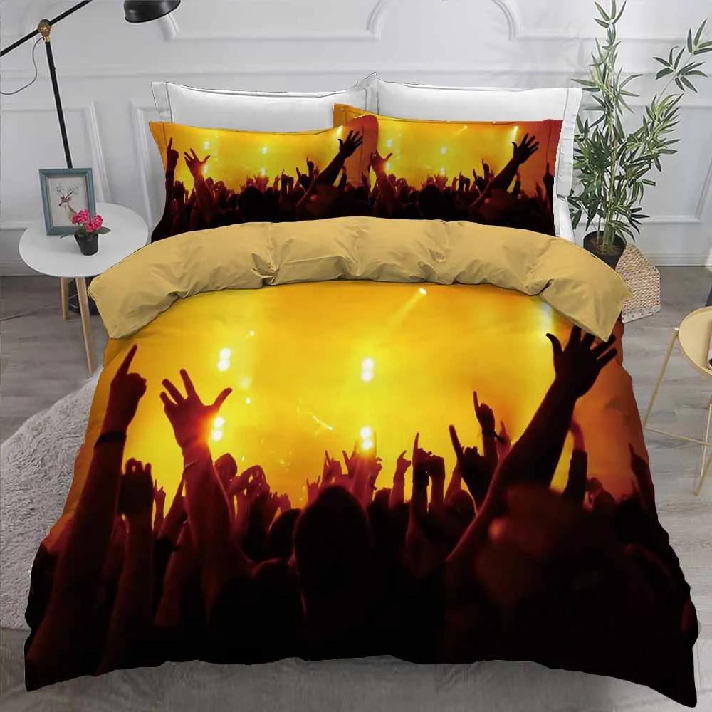 New Fashion Bedding Set For 2 Persons Music Series Bed Linens Sets Dekbedovertrek 240X220 Quilt Cover Pillowcase Cotton Quality