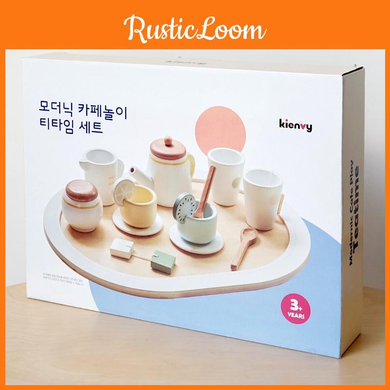 Kitchen Play Kids Set With Wooden Tea Pot And Accessories For Gift Daily