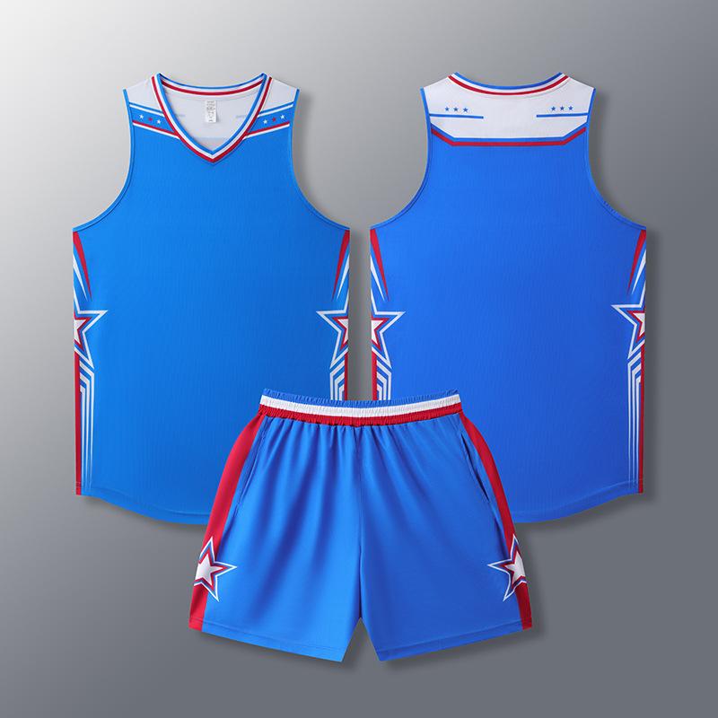 Nový, středoškolský herní tréninkový dres, basketbalový dres s úzkým ramenem na čtyři čtvrtiny.
