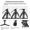 PULUZ Professional Heavy Duty Video Camcorder Aluminum Alloy Tripod with Fluid Drag Head for DSLR / SLR Camera, Adjustable Height: 80-160cm(Black)