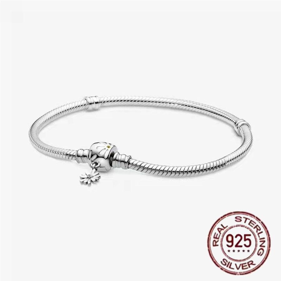 1/100 S925 Silver Heart Crown Snake Bone Bracelet Women Fashion Jewelry Original DIY Bracelet Gift for Her