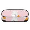 School Pencil Case Neat Design Strong Polyester Fabric Smooth Zipper with Mesh Pocket Removable Divider and Pen Slots for Students