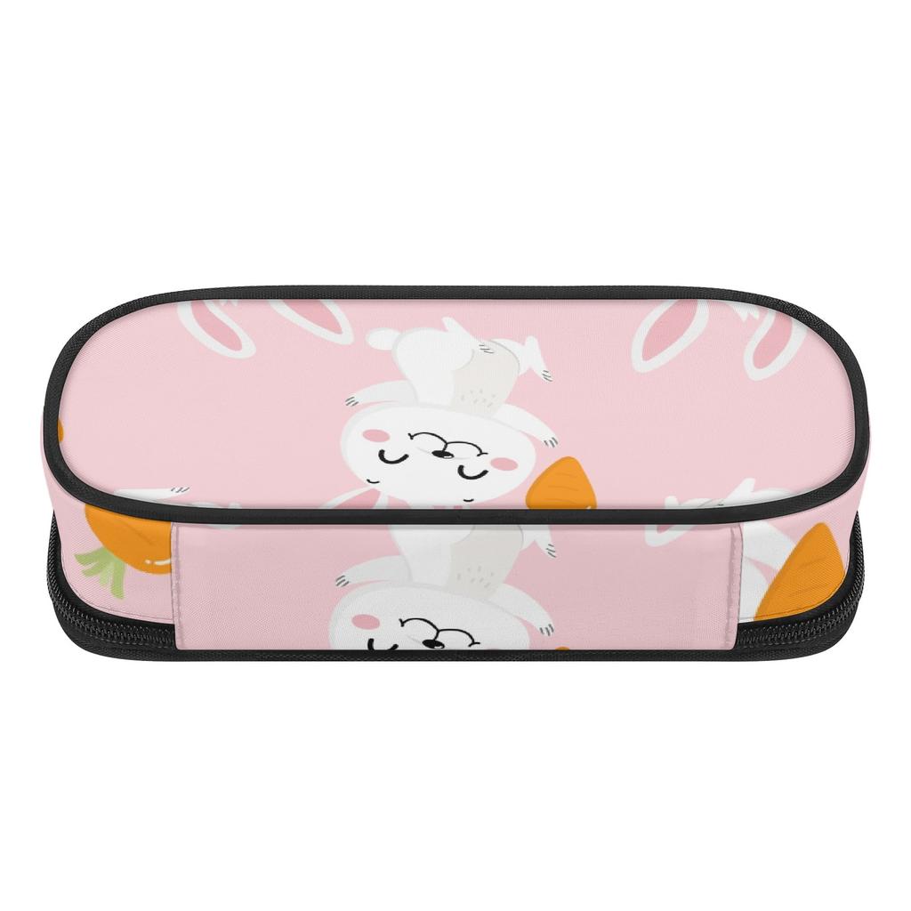 School Pencil Case Neat Design Strong Polyester Fabric Smooth Zipper with Mesh Pocket Removable Divider and Pen Slots for Students
