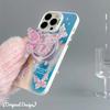 Magnetic Bracket Frosted Phone Case Compatible and Suitable for iPhone15 14 13 12 11promax Xsmax Xr 7 8plus Elegant Pink Butterfly
