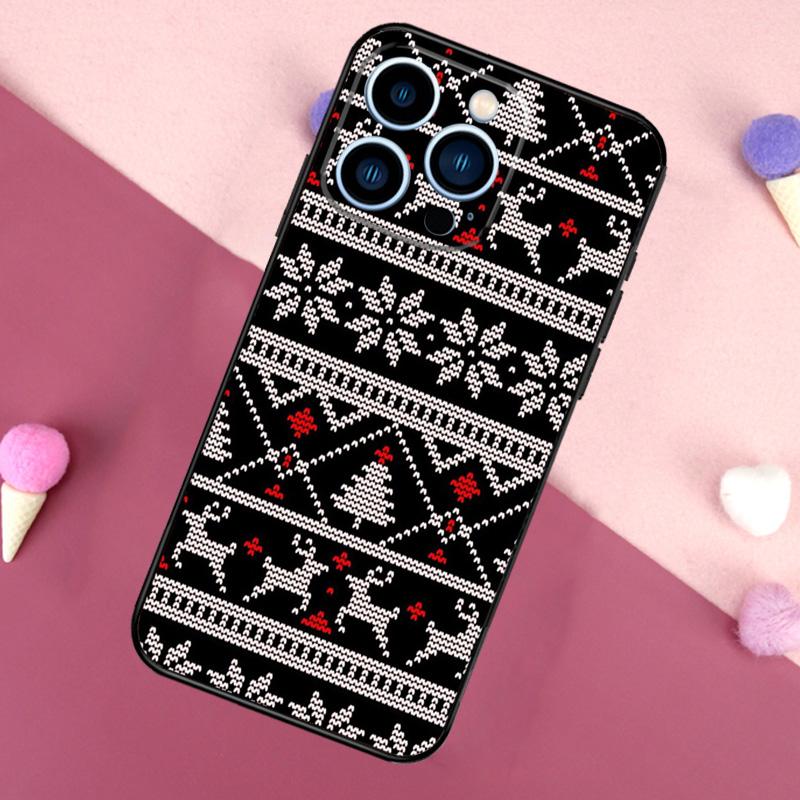 Dachshunds Christmas Sweater Pattern Phone Case For iPhone 16 15 13 12 11 14 Pro Max Mini X XR XS 14 Plus Cover