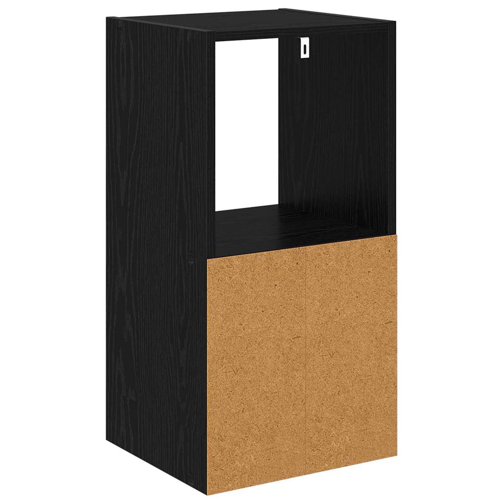 Nightstand Black Oak Effect 35 x 32 x 68.5 cm Engineered Wood