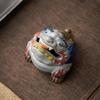 Ancient Colored Pottery Mud Incense Holder Golden Toad Incense Stick Holder Scented Aromatic Candles Zen Tea Services Collection
