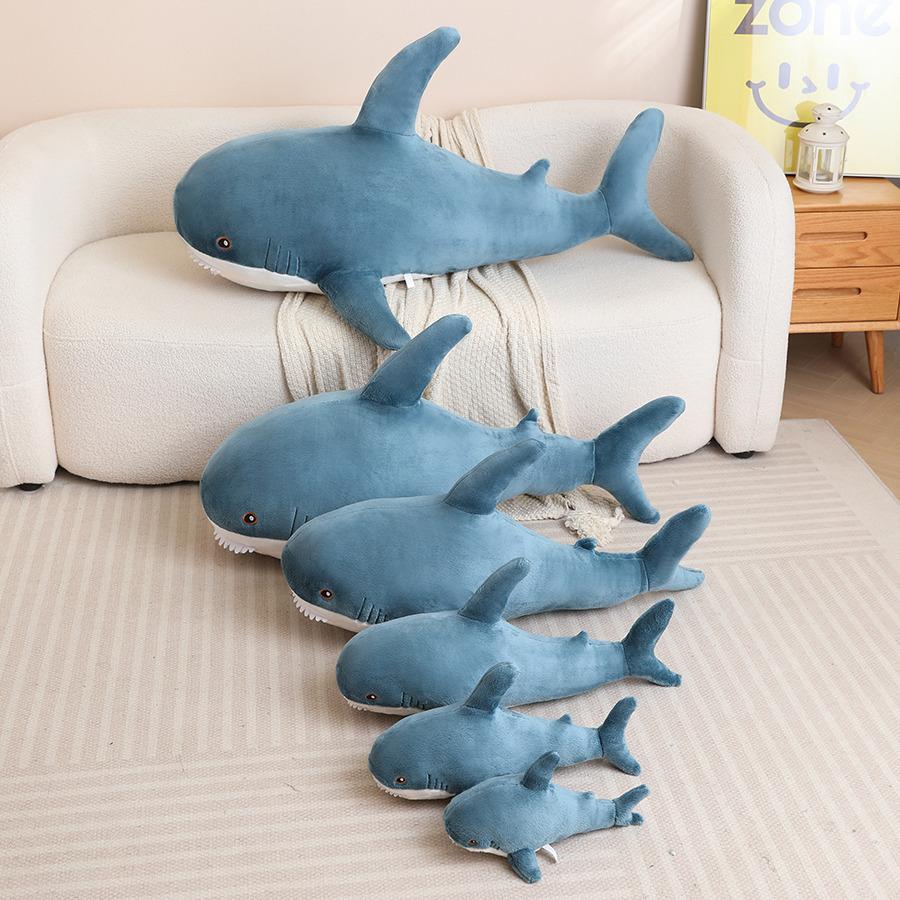 Blue Shark Pillow Plush Doll Big Shark Doll Home Pillow Girl Soothing Ragdoll