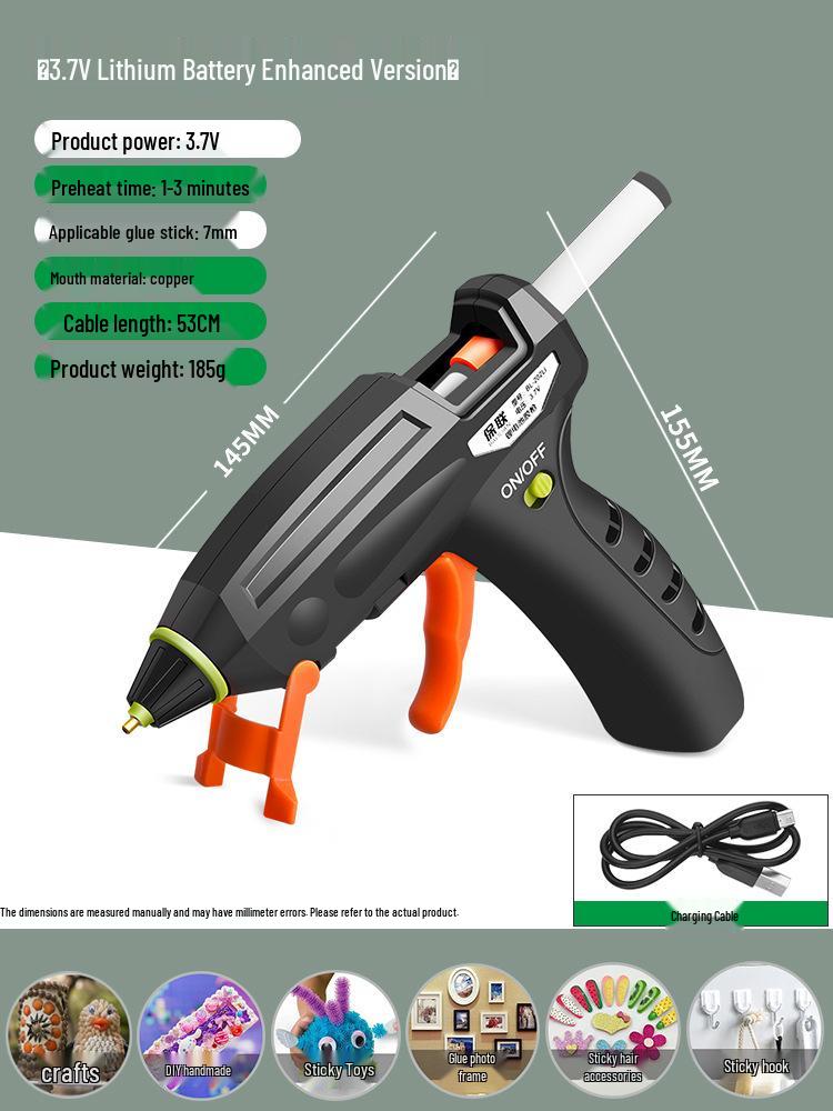 Compact High Viscosity Hot Melt Glue Gun with 7-11mm Glue Sticks