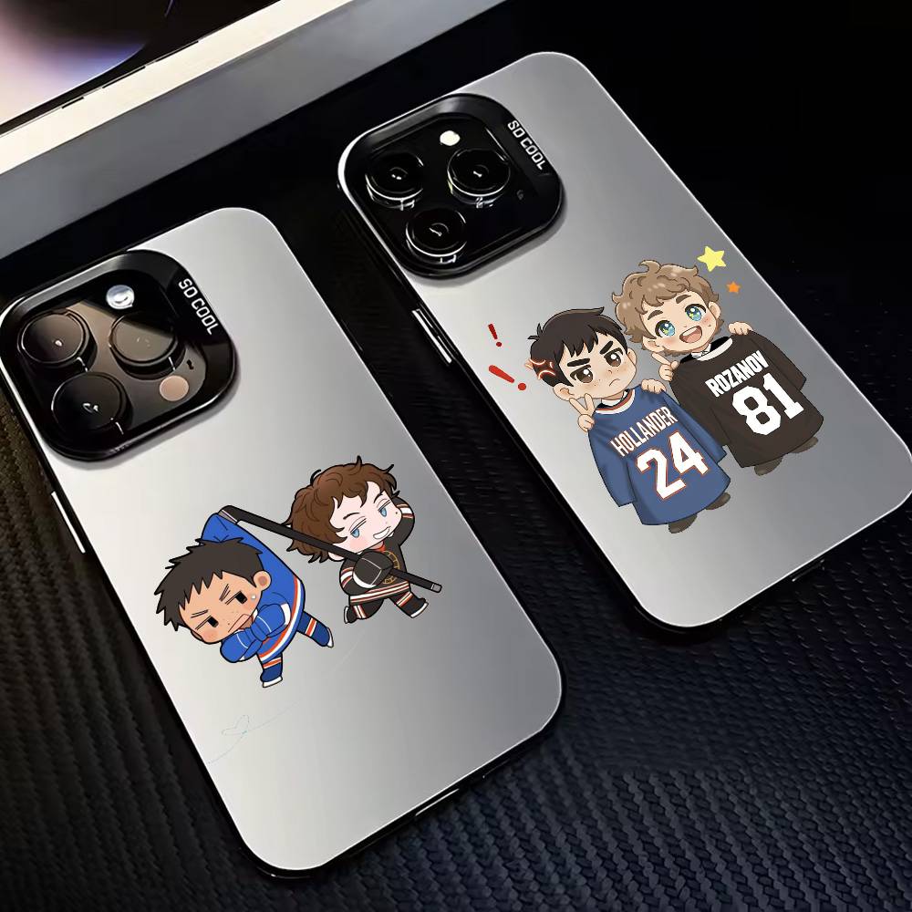 H-Heated Ice Hockey R-Rivalry Phone Case For iPhone17,16,15,14,13,12,11 Plus,Pro Max Black Candy silver phone case