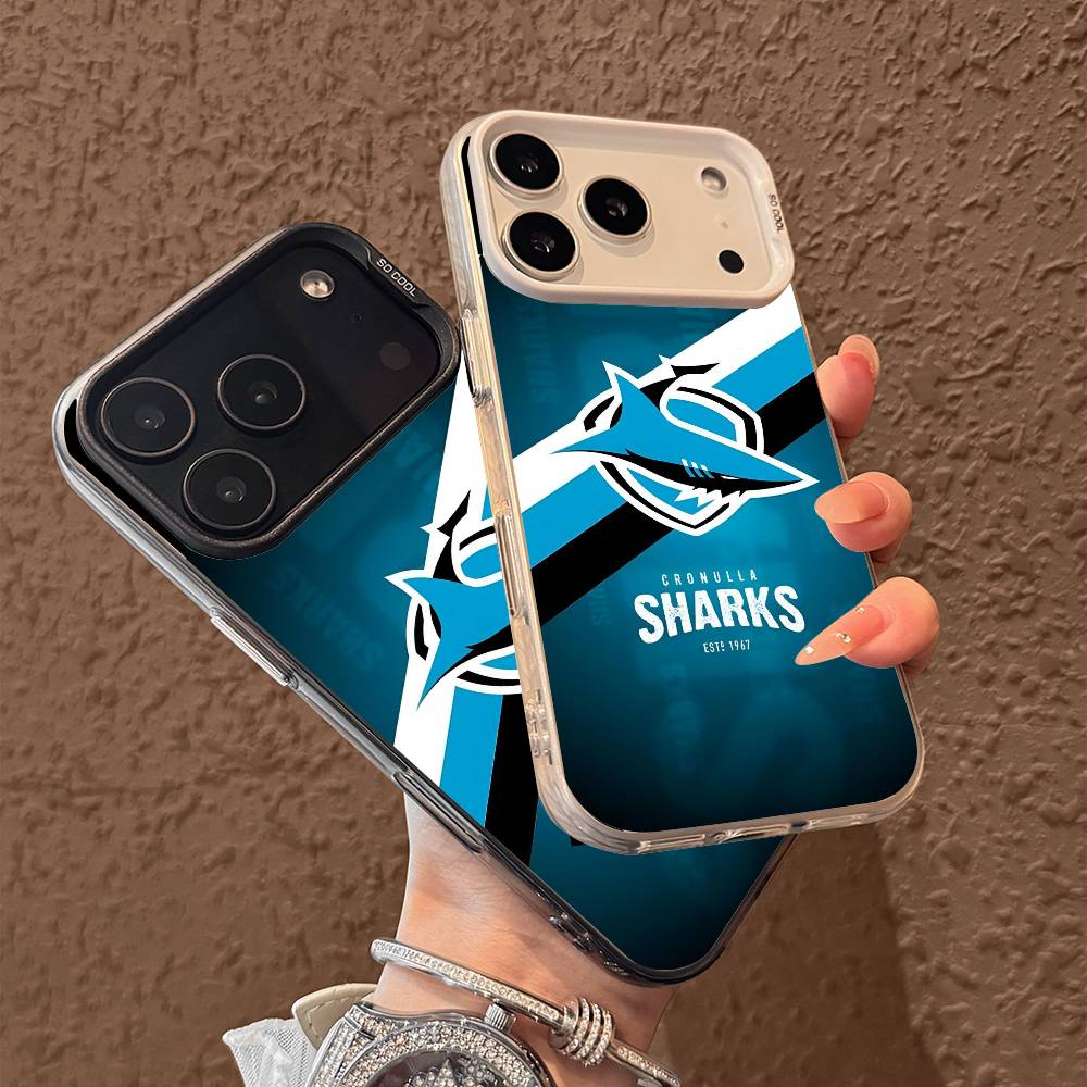 Shark Phone Case for iPhone 17 17Air 16 15 14 13 12 11 Pro Max Plus Colorful Silver