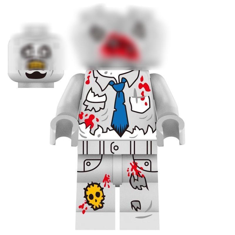 Zombie Mutant Two-Headed Figure Building Blocks - Halloween Toy