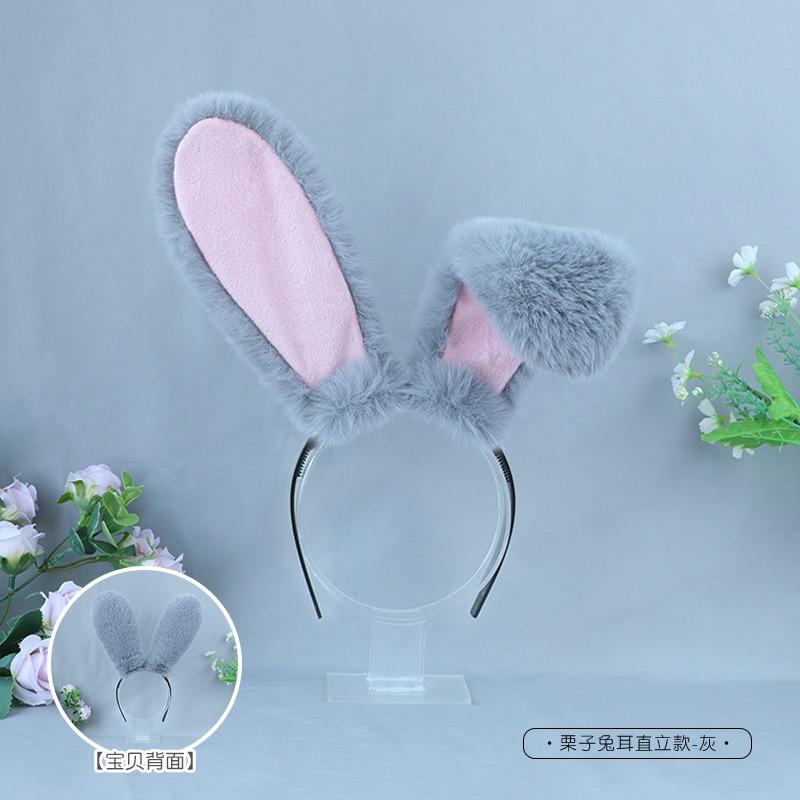 Lowering Ear Rabbit Hair Accessories Cosplay Pug Poodle Ears Tail Handmade Simulation Plush Headband