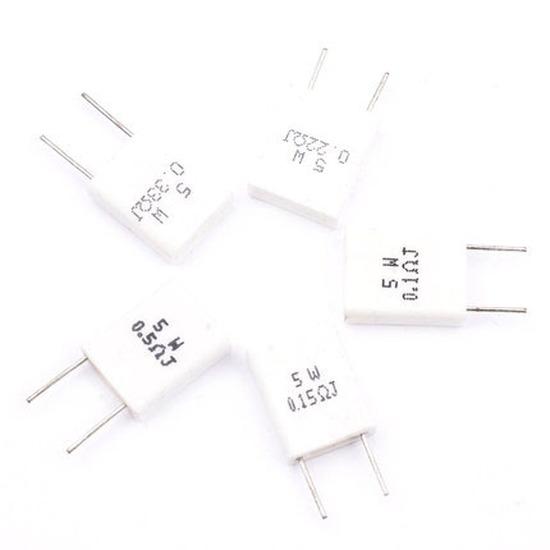 10pcs BPR56 5W 0.001 0.1 0.15 0.22 0.25 0.33 0.5 Ohm Non-inductive Ceramic Cement Resistor 0.1R 0.15R 0.22R 0.25R 0.33R 0.5R