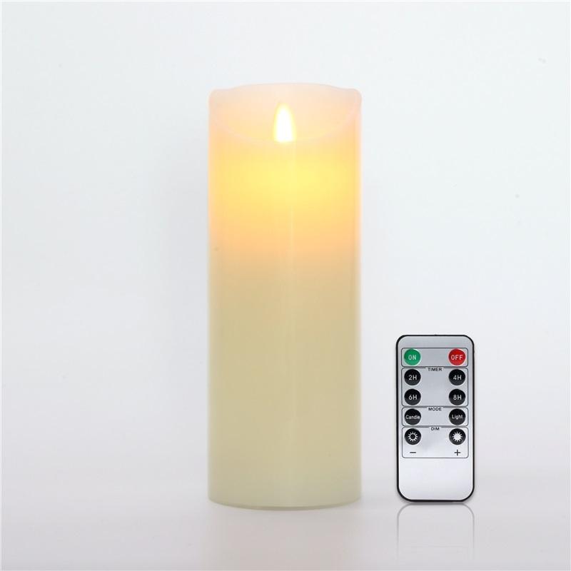 LED-Kerzen ohne Flamme, batteriebetrieben, LED-Säulen, echtes Wachs & beweglicher Docht, flackernde Kerze mit Fernbedienung