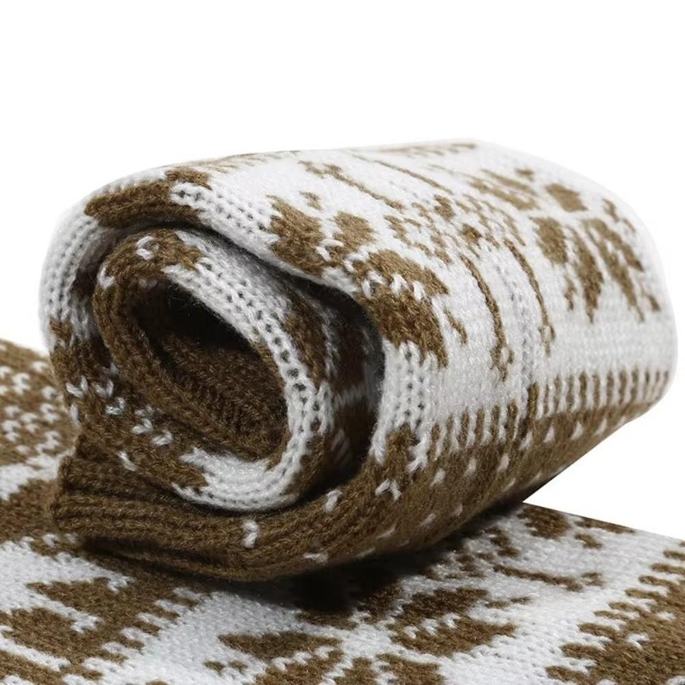 Retro Women Knitted Sock Deer Calf Socks Gifts Christmas Winter Leg Warmers