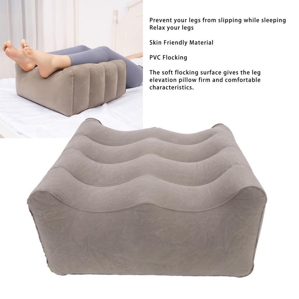 Leg Elevation Pillow Inflatable Wedge Pillow Wave Comfort Leg Pillow for Sleeping PVC Flocking Multipurpose