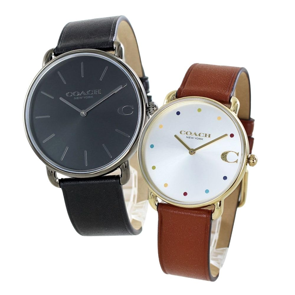 

Pair Watch Pair Watch Elliott Slim Thin Leather Strap Black Brown 1460271914504206 [Coach] Men s Women s [Item]