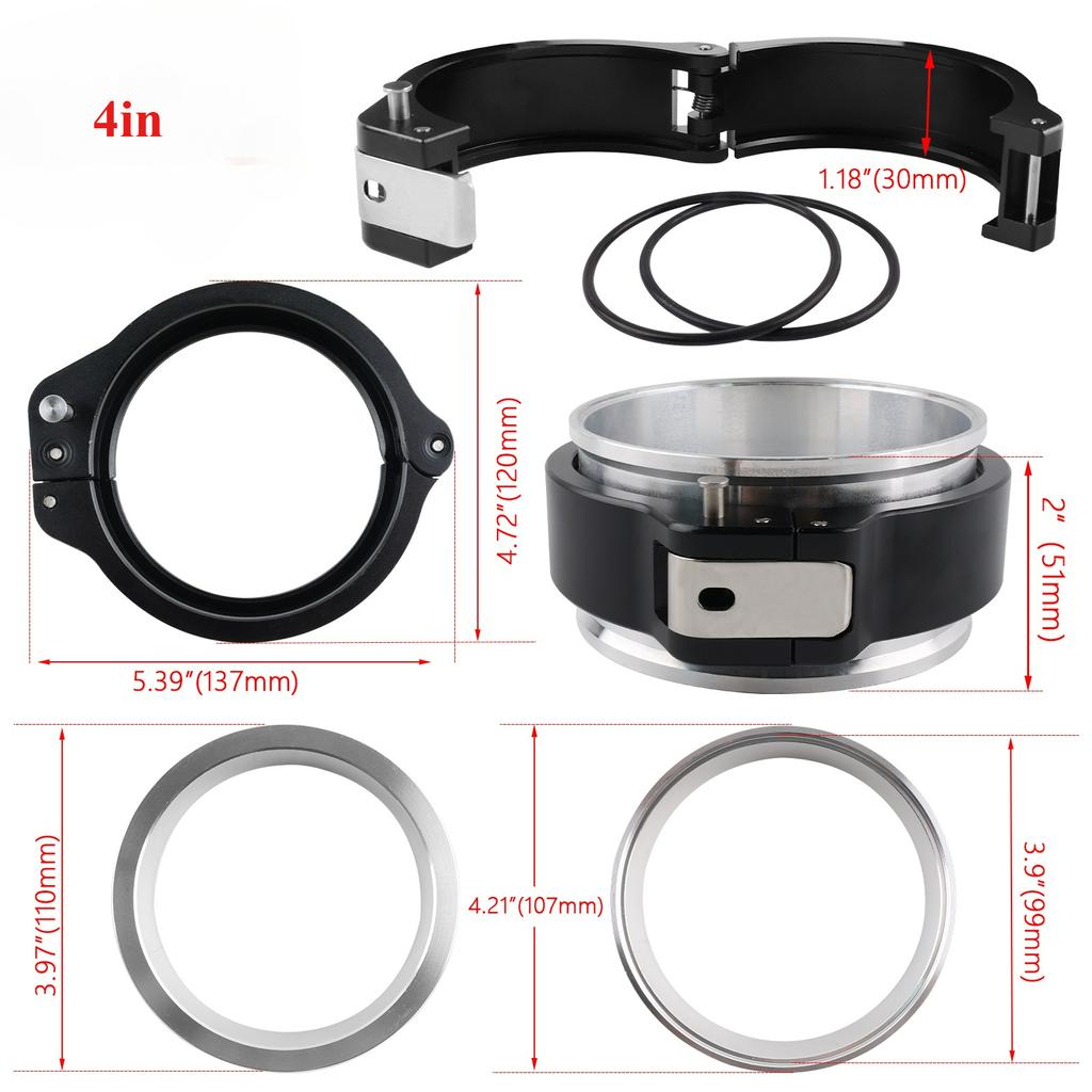 High Quality New Design Black 2/2.5/3.0/3.5/4 Inch O.D. Tubing HD Pinless Clamp Assembly 32516 Aluminum