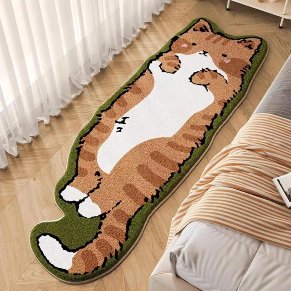 Cartoon Cat Pattern Carpet - Warm And Slip-Resistant Floor Mat For Living Room, Bedroom And Bed Head - Home Decoration