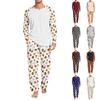 Men's Halloween Pajama Set Long Sleeve Round Neck Top and Pants Casual Comfortable Sleepwear