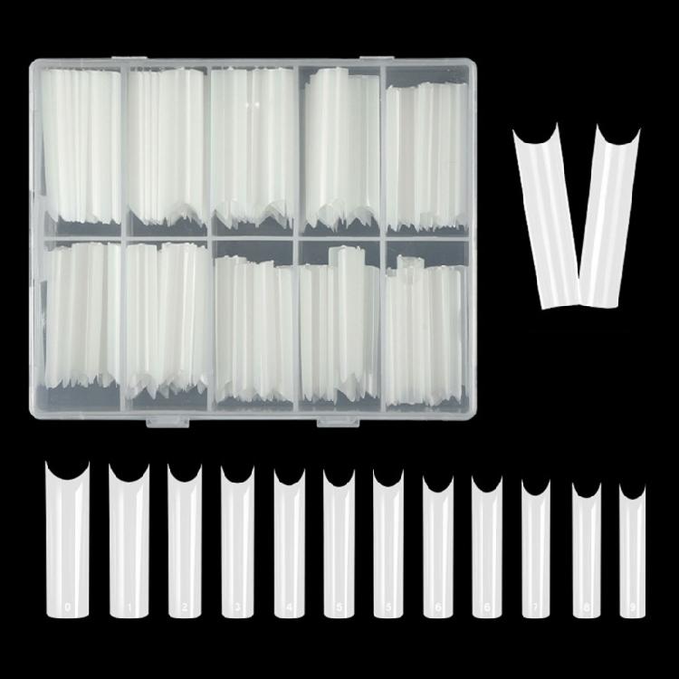 Extras Long C Curves False Nail Tips,Acrylic Fake Nail Tips French Nail Tip Half Cover Square/Full Cover Almond Nail Tip