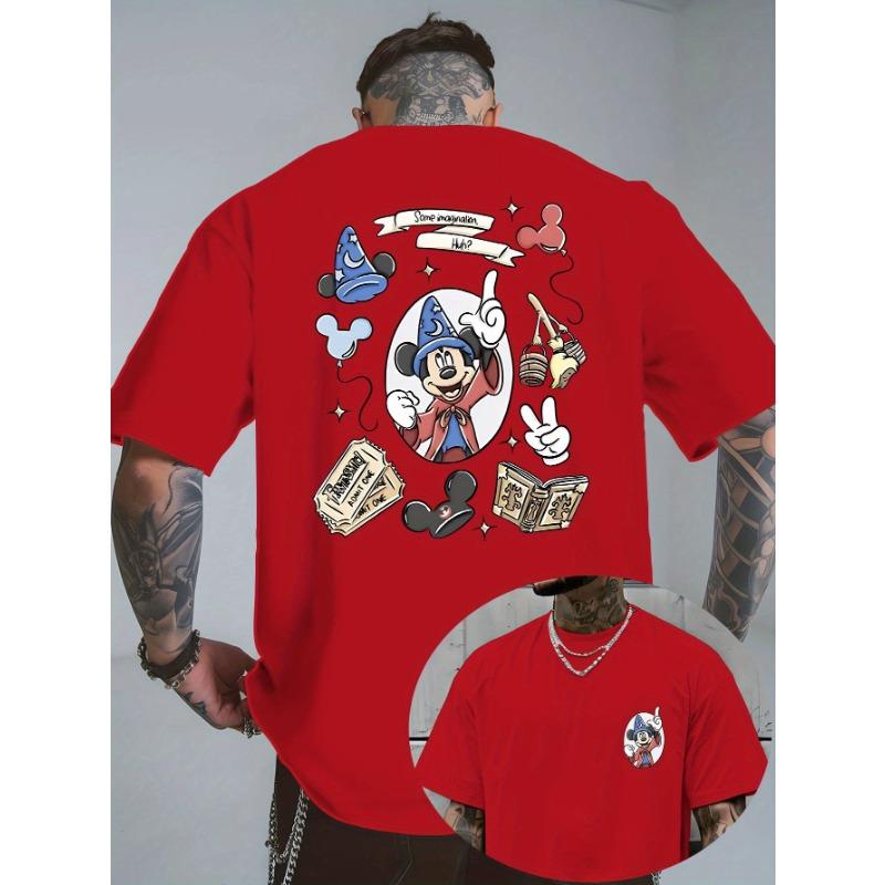 Summer Men's Disney Stitch Pattern T-Shirt Daily Leisure and Theme Activities Wear Unisex Cotton Short Sleeve Oversized