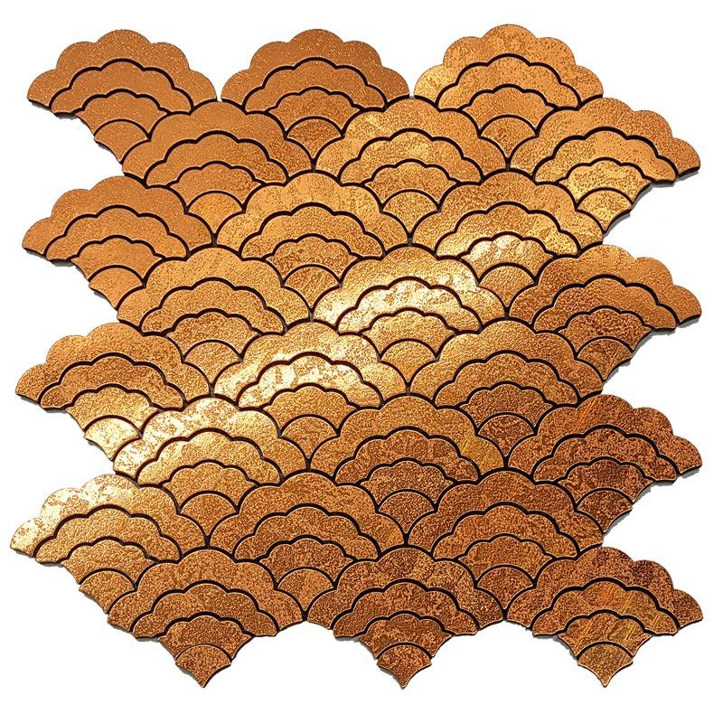 1Pcs Fan Shape Mosaic Ceramic Personality DIY Background Wall Bathroom Homestay Pool Kitchen Bathroom Wall Paper Home Decoration