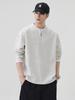 2025 Autumn/Winter Men's Trendy Heavyweight Round Neck Hoodie Pullover, Zippered Fake Two-Piece Long Sleeve Shirt
