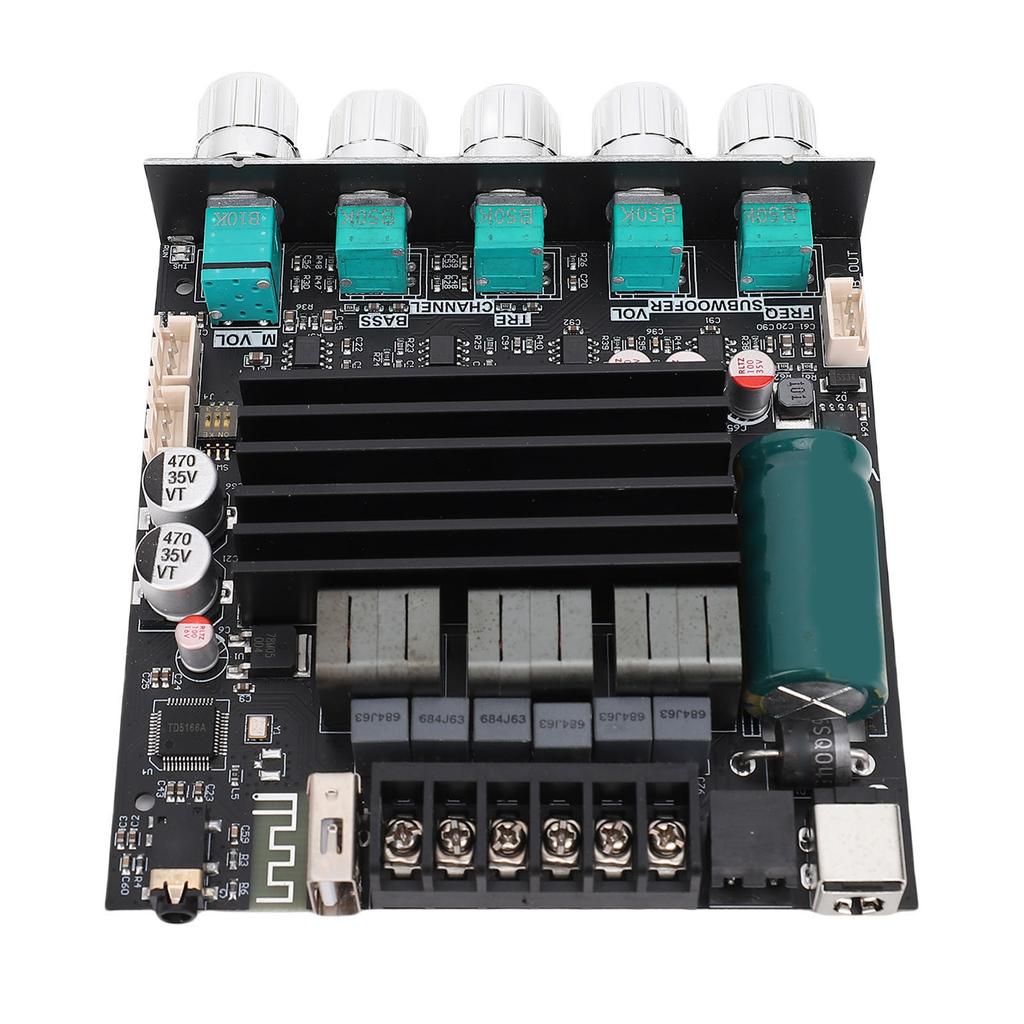 Bluetooth 5.1 Leistungsverstärkerplatine 2.1 Kanal 100W+100W+200W Digital Sound Power Subwoofer-Verstärkermodul