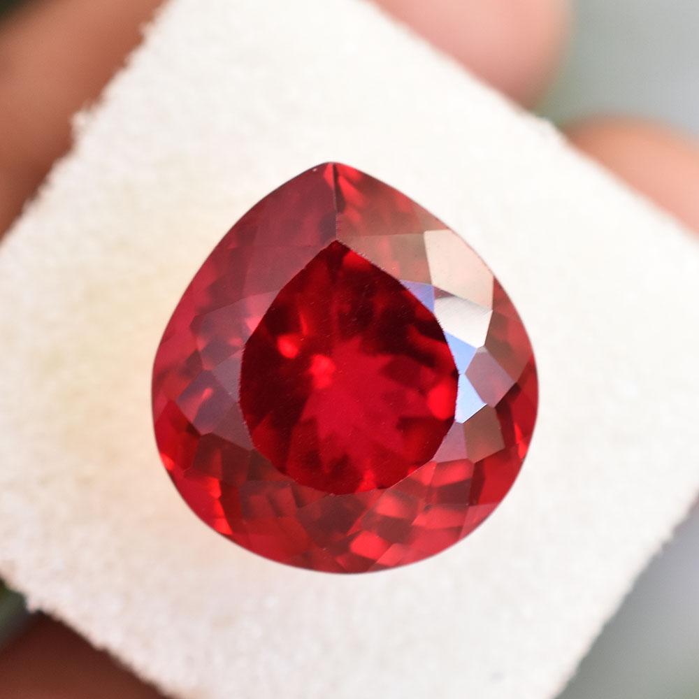 Natural Red Ruby 13ct Pear Cut Flawless Certified Loose Gemstone