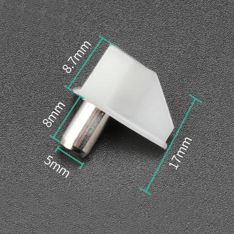 

20Pcs 5mm Kitchen Cabinet Shelf Studs Pegs with Metal Pin Shelves Support Seperator Fixed Cupboard Wood Furniture Bracket Holder білий
