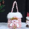Bright Snowman Christmas Gift Bag Colorful Knitted Beautiful Knitted Gift Storage Bag Velvet Material Snowflake Design
