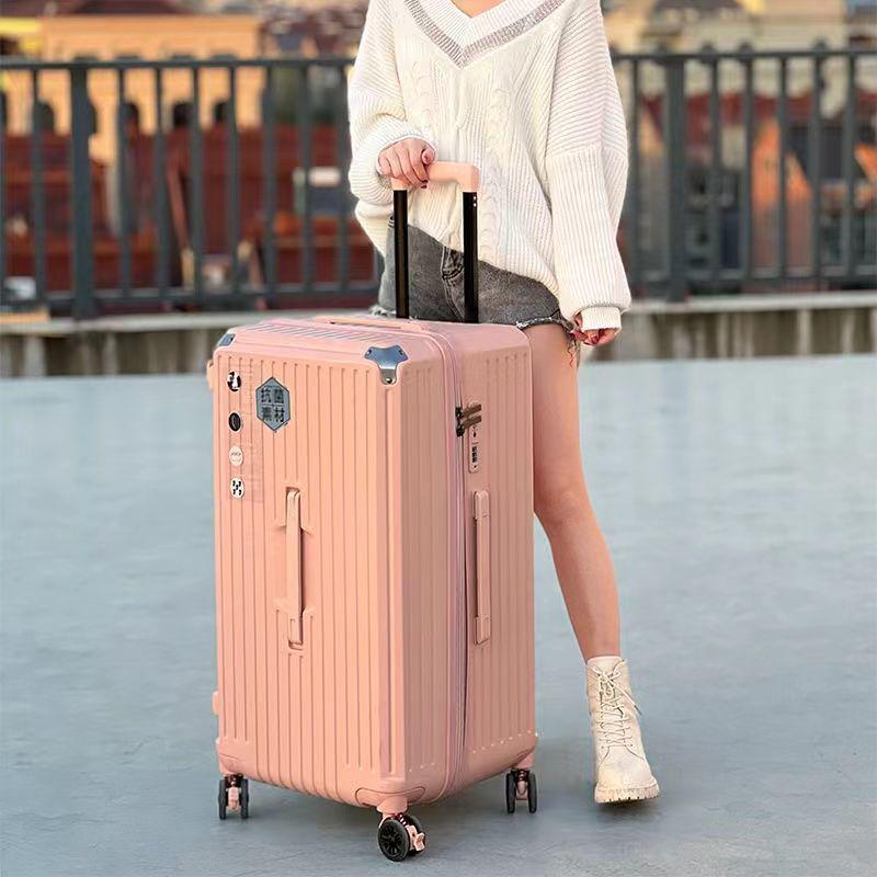 2025 Large 80-Inch Durable Trolley Case with 24-Inch Capacity, Unisex Design, Password Lock Suitcase